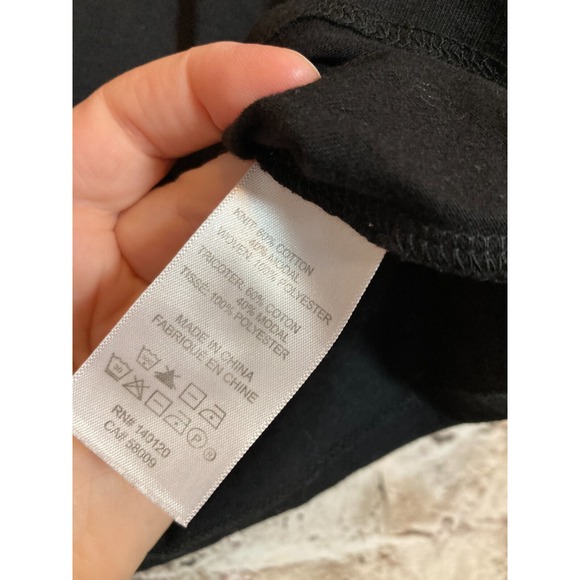 Maette Top Women Medium Black Ultra Bell Sleeve Cotton Modal Stretch Whimsy Goth - Picture 13 of 14